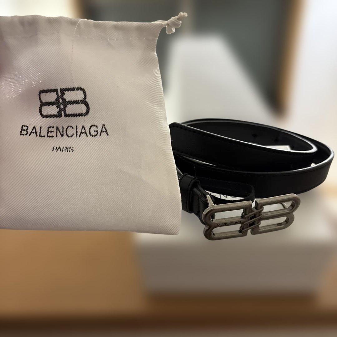 BALENCIAGA ブラック ベルト BBロゴ