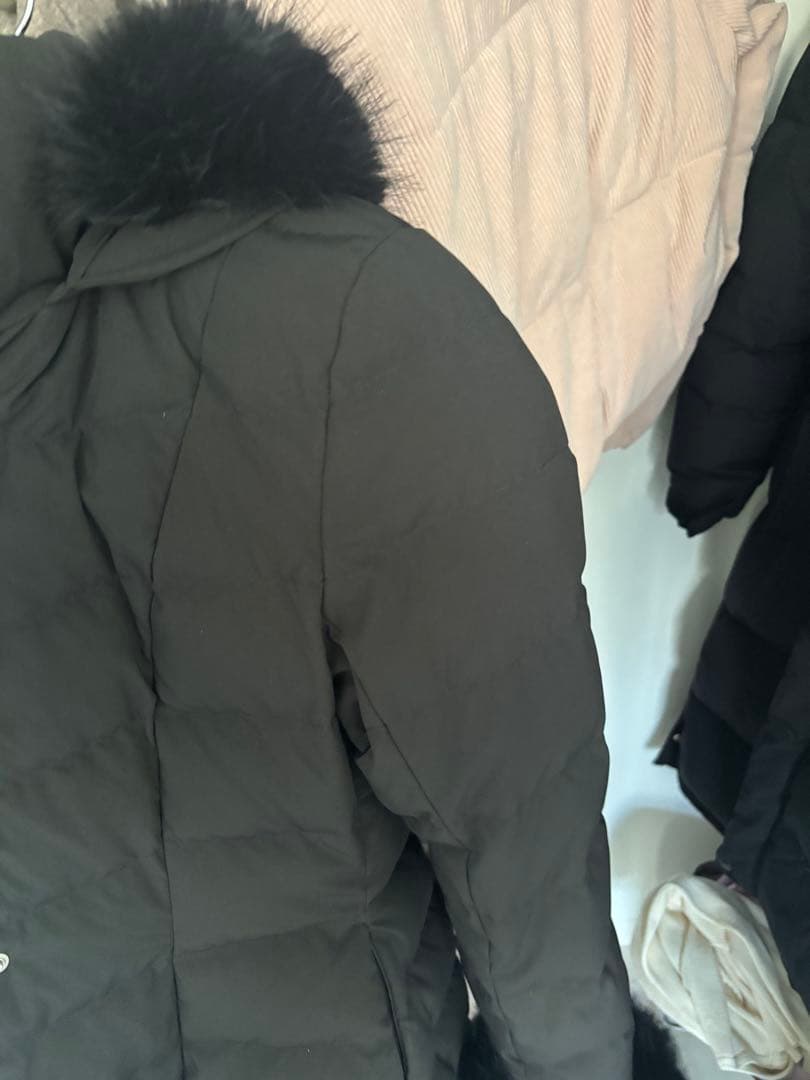 riendaファー付きフード ブラック ダウンジャケット Sサイズ