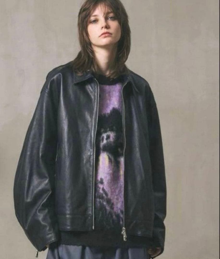 MAISON SPECIAL シープレザージャケット　ダークブラック　サイズ0