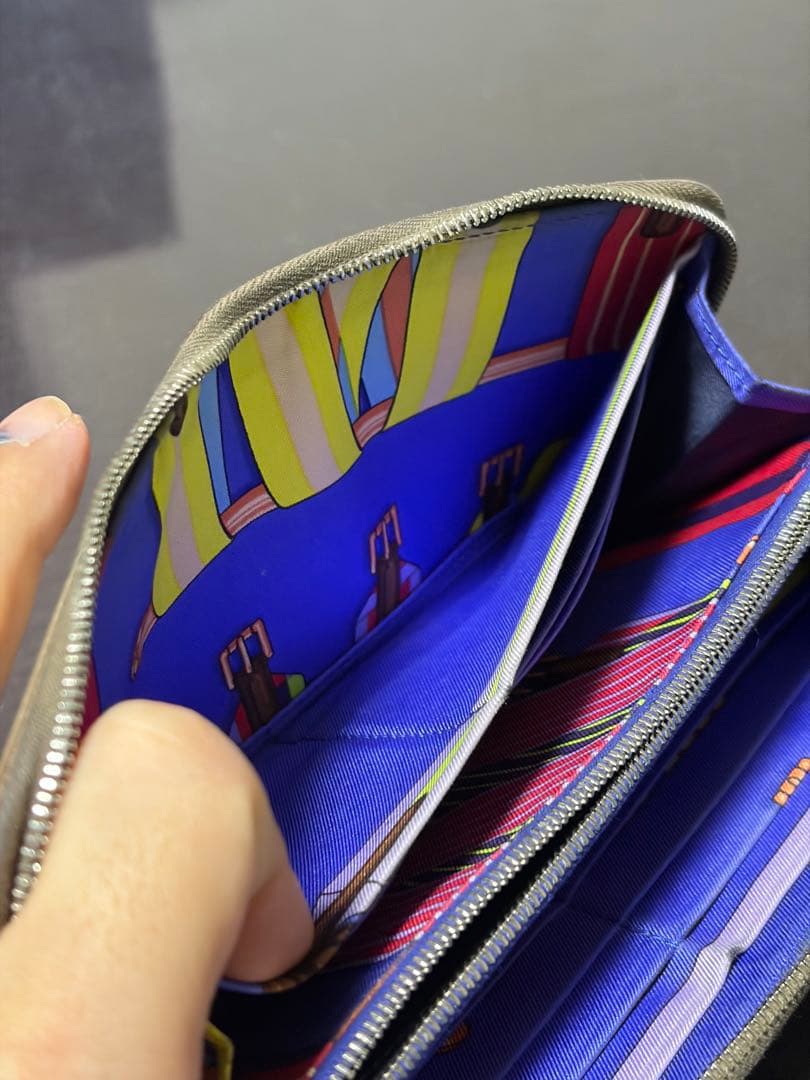 中古 HERMES エルメス アザップ シルクイン P刻印 長財布