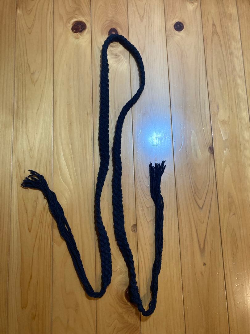 ナンバーナイン黒ブラック編み込みベルト フリンジ付きnumbernine