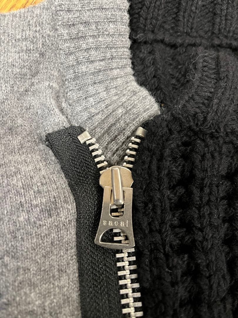 sacai ニットライダース　ブルゾン