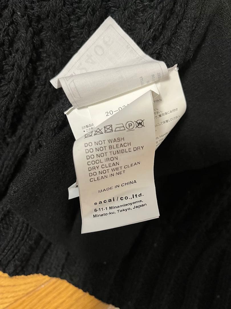 sacai ニットライダース　ブルゾン