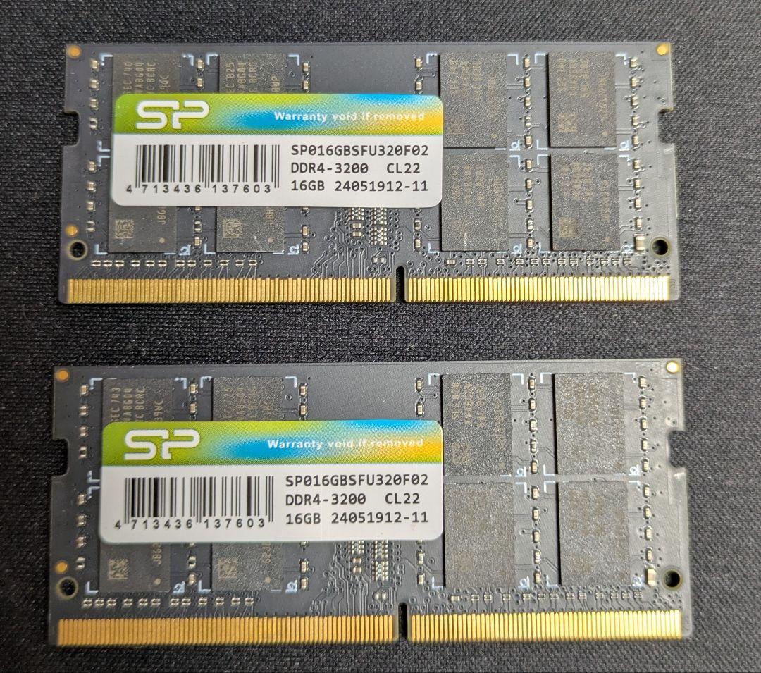 合計32GB DDR4-3200 メモリ 16GB × 2枚