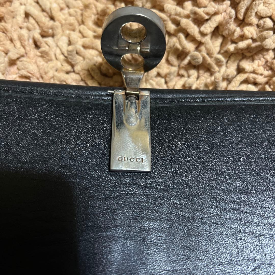 GUCCI グッチ 長財布 シマレザー ブラック　本革