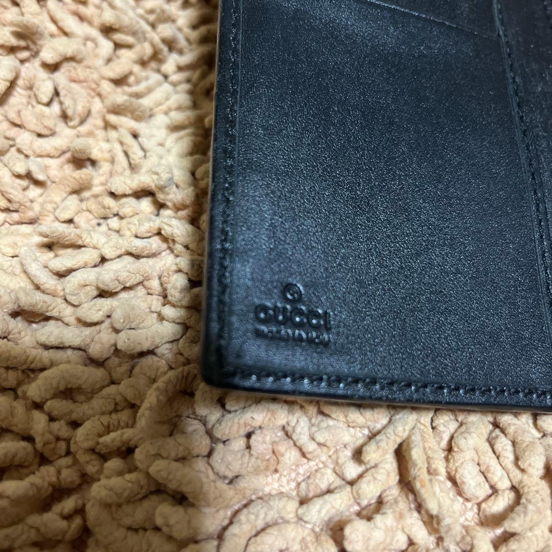 GUCCI グッチ 長財布 シマレザー ブラック　本革
