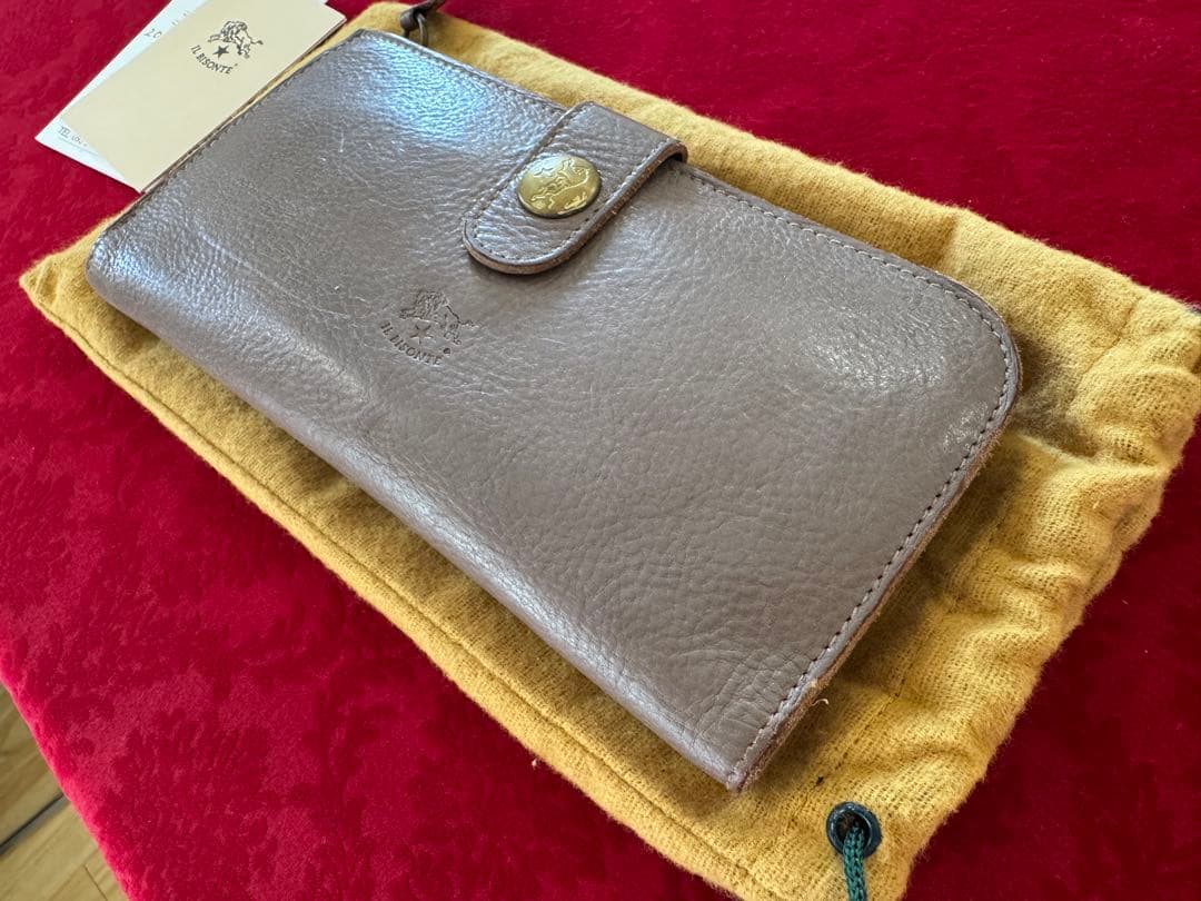【美品】IL BISONTE グレー 二つ折り財布