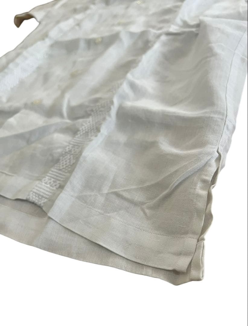 90s ラルフローレンCaldwell 半袖シャツ S白　ポニー無し　無地