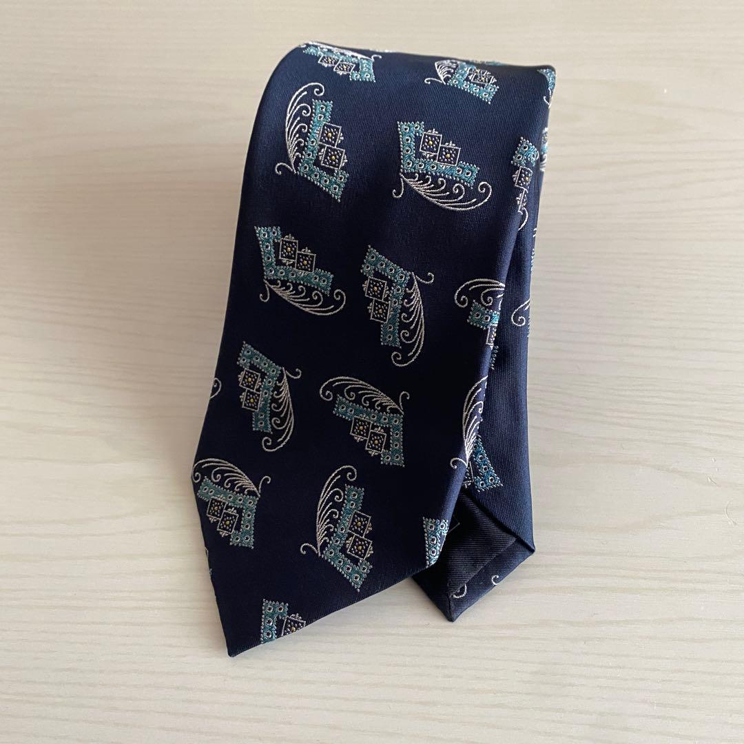 TIE YOUR TIE ネイビー シルク ネクタイ