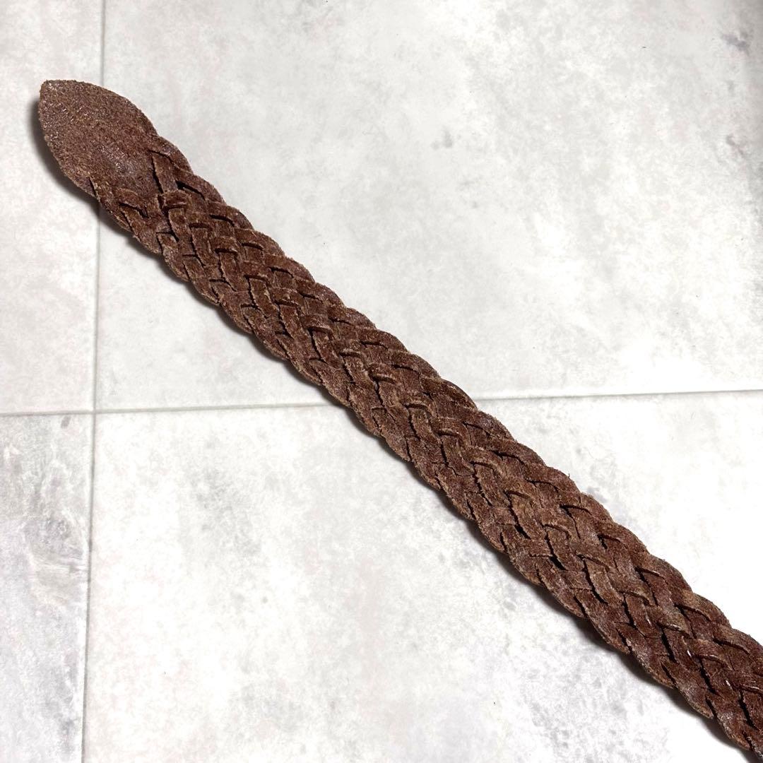 【美品】ホワイトハウスコックス メッシュレザーベルト 32/80 ダークブラウン