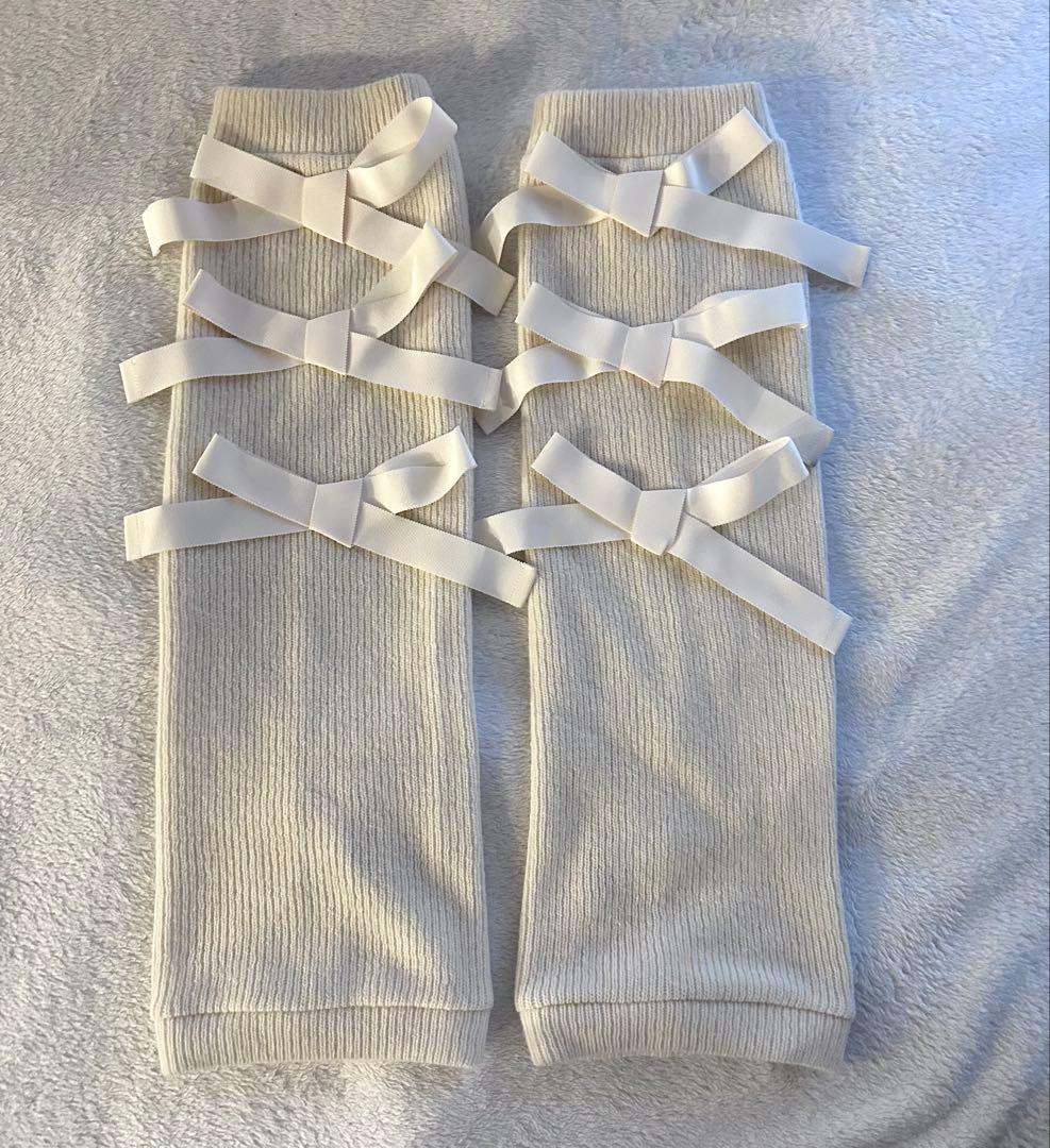 HEIHEI リボン レッグウォーマー バレエコア