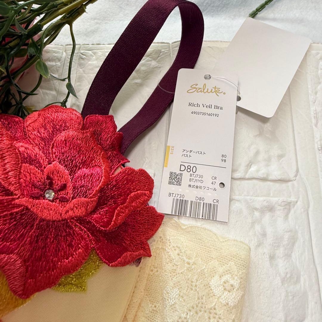 【新品】wacoal サルート　30 ブラ　ショーツセット　D80L CR