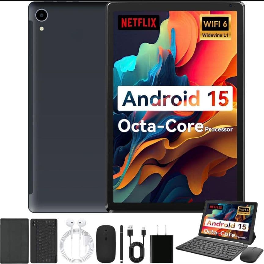 Android 15 タブレット 10インチ24GB+128GB+1TB拡張