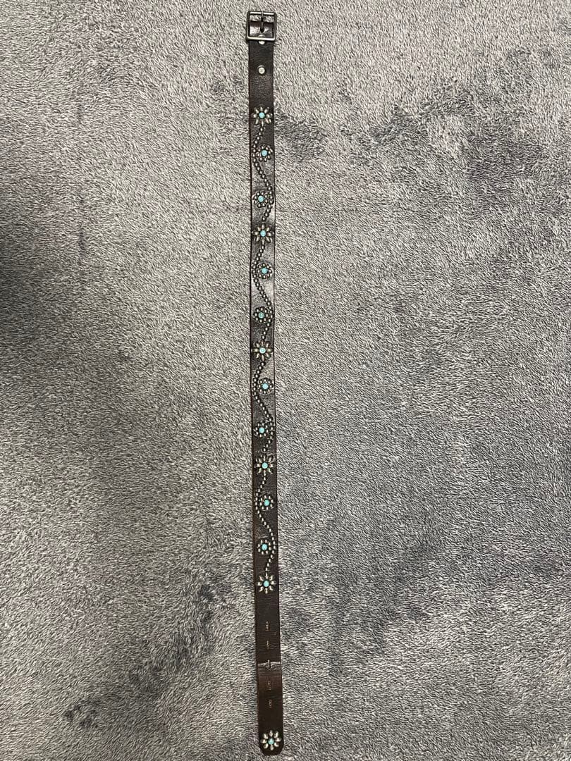 HTC スタッズベルト1.25インチ　フラワーターコイズ