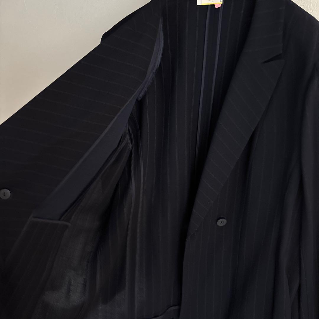 レリアン、2点セット、フォーマル、パンツスーツ、ストライプ、薄生地、