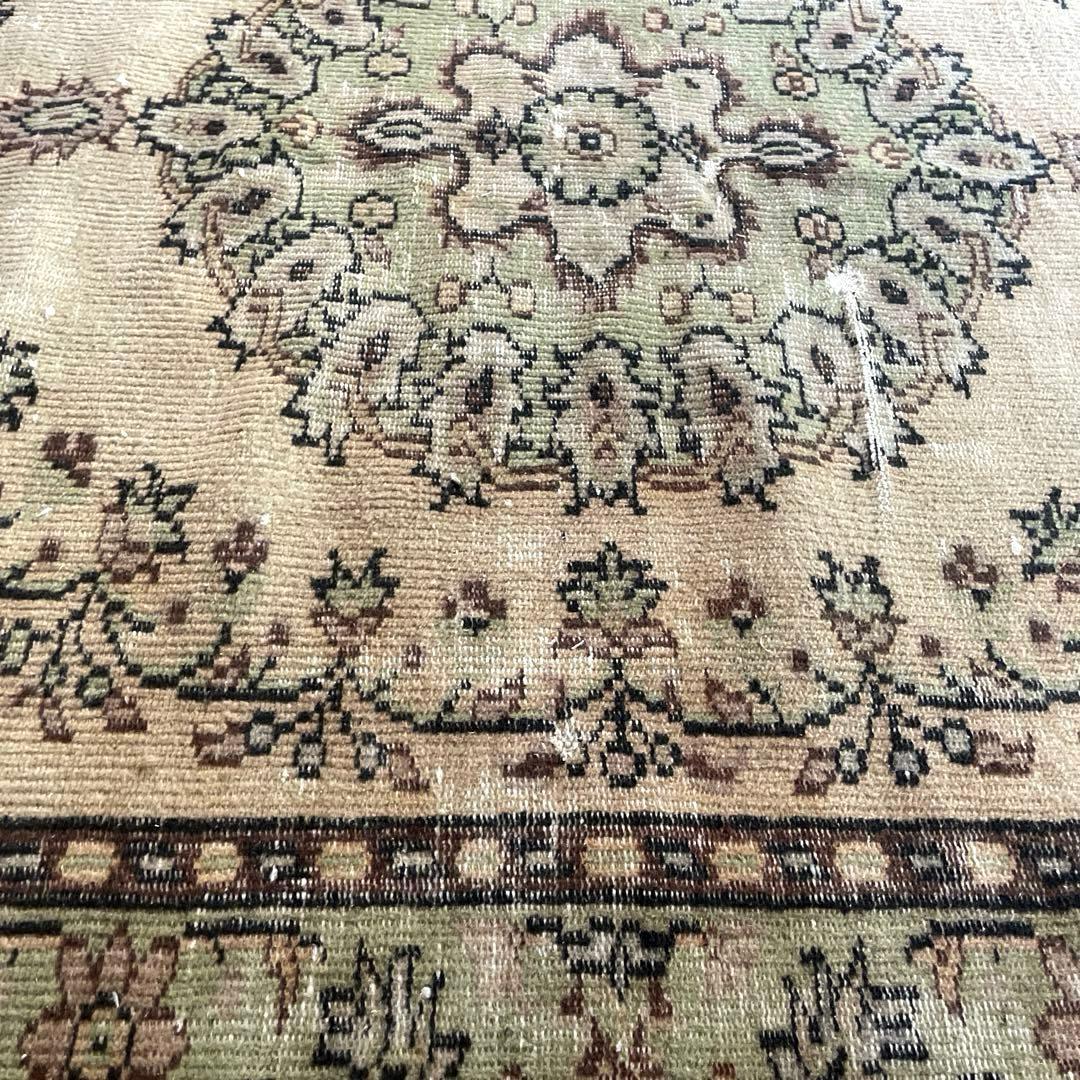 超大判144×269メダリオン　ベージュブラウン　トルコヴィンテージラグ