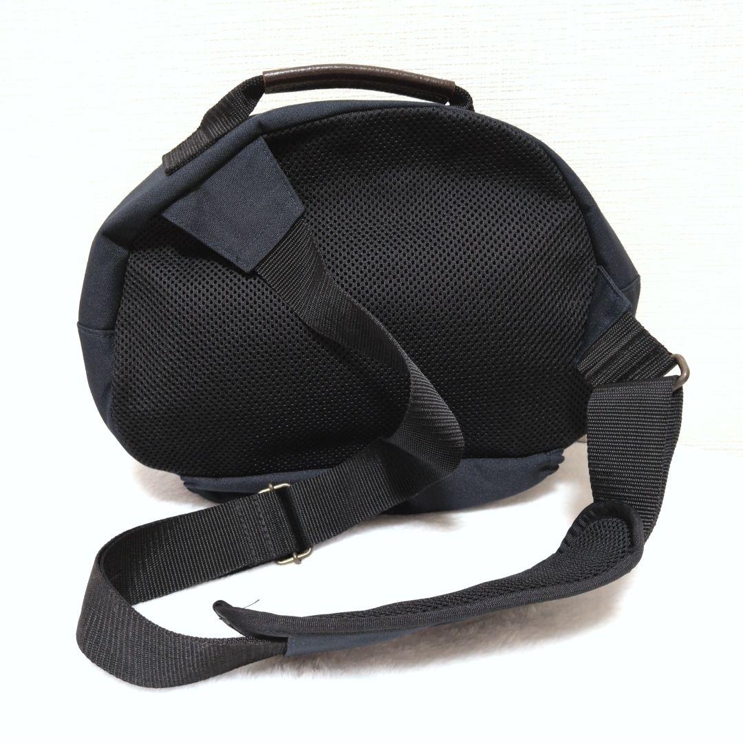 【美品】AYANOKOJI がま口ポシェット型ボディバッグ　ネイビー