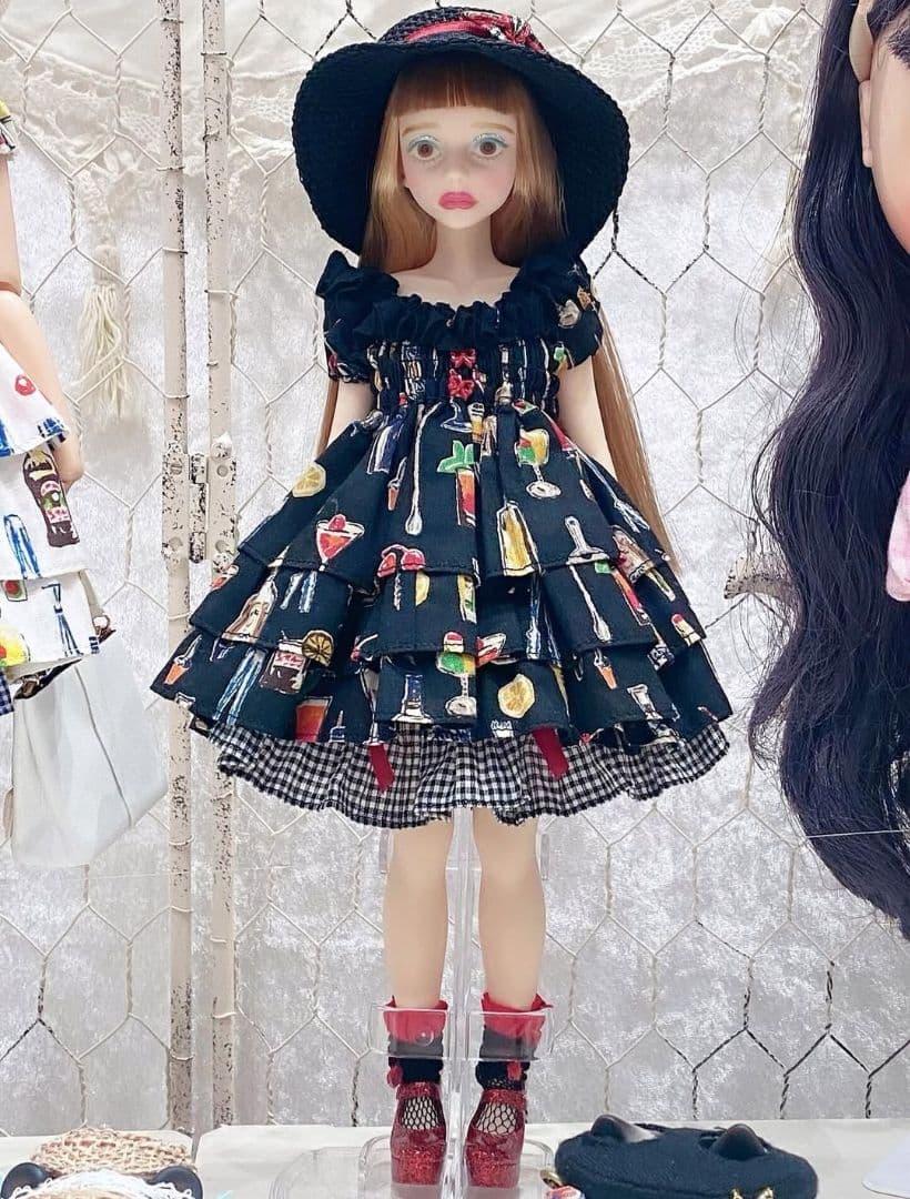 ディーラー様製 カクテルワンピースset ブラック 22cmサイズ