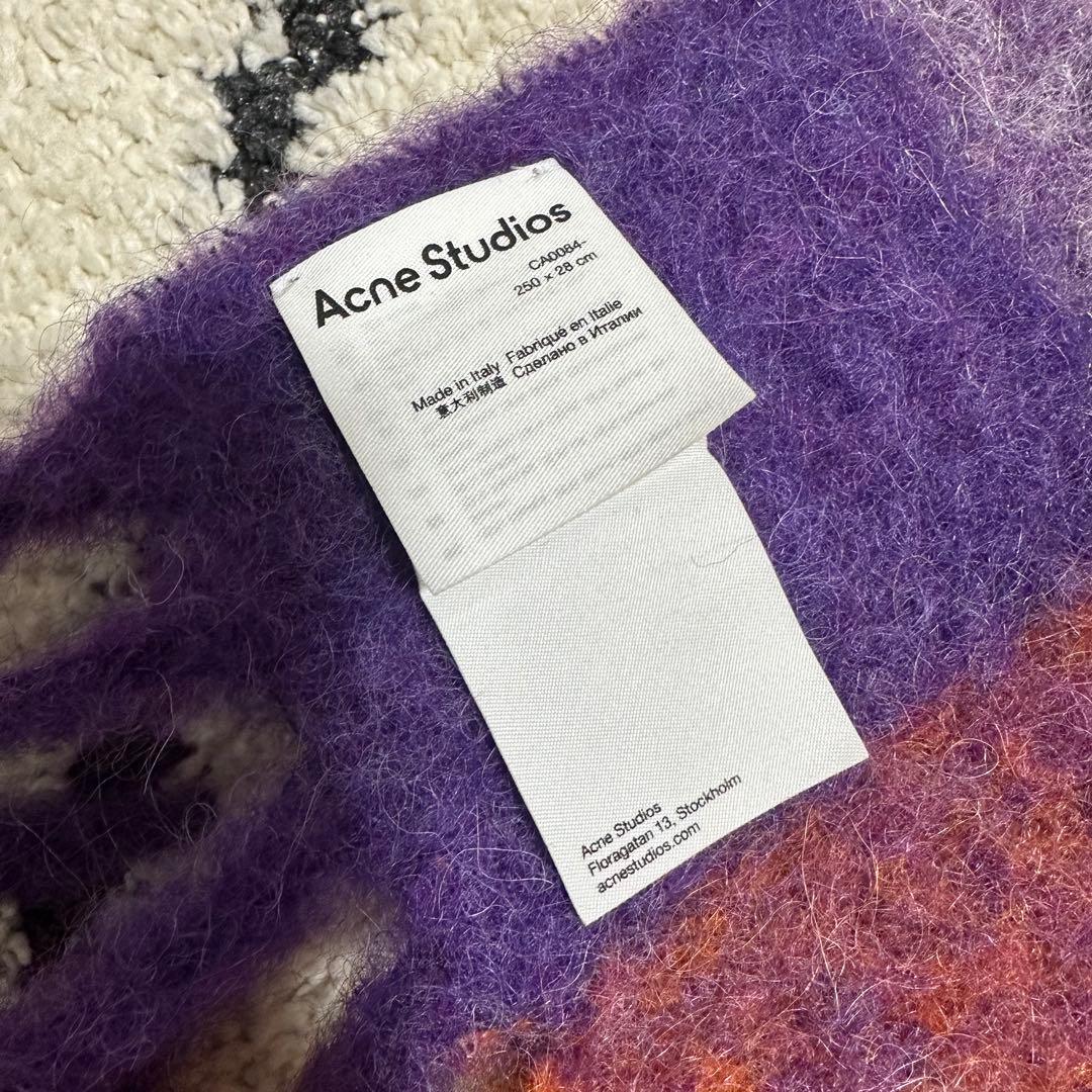 Acne Studios モヘアチェック柄マフラー