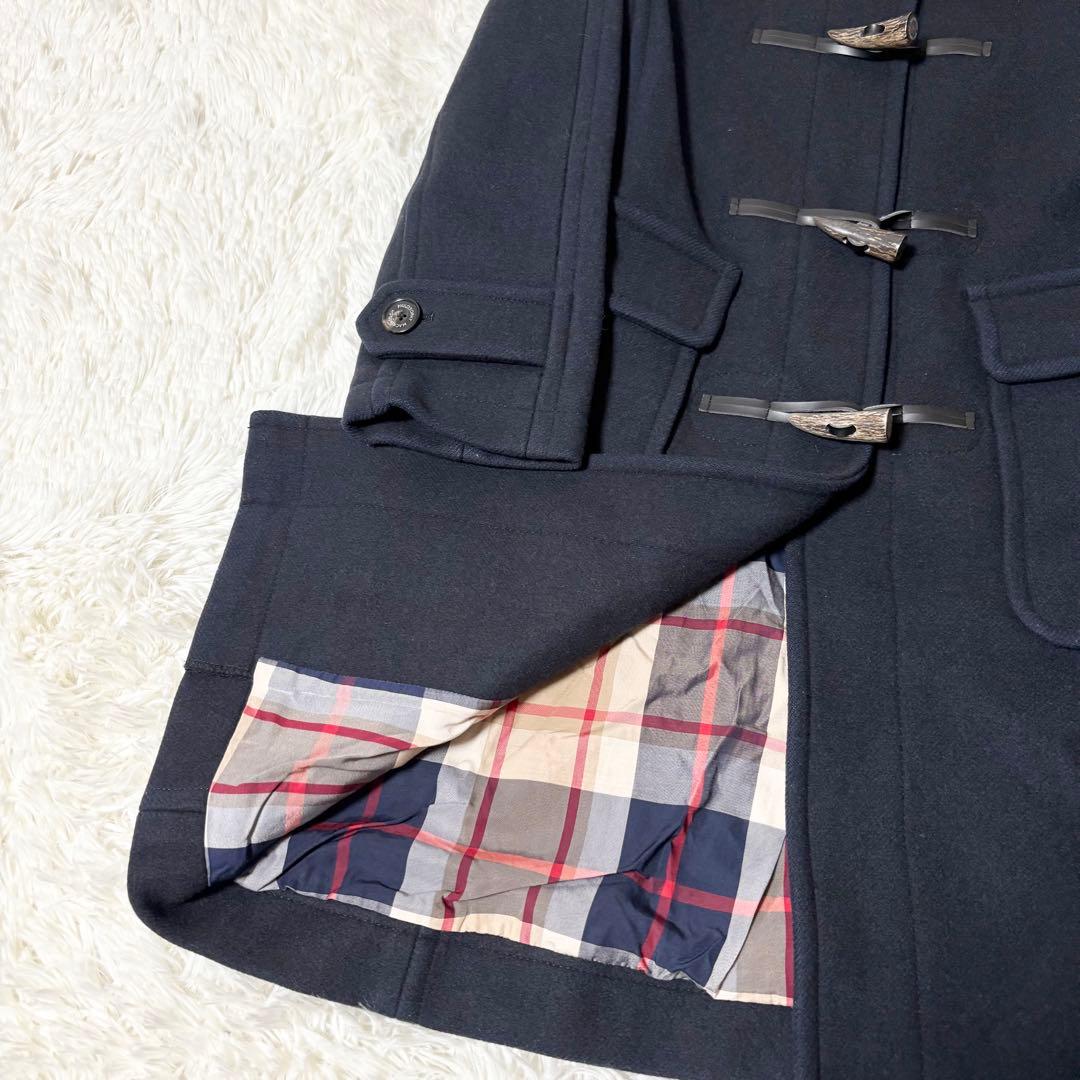 マッキントッシュフィロソフィー ハウスチェック裏地 ロングダッフルコートネイビー