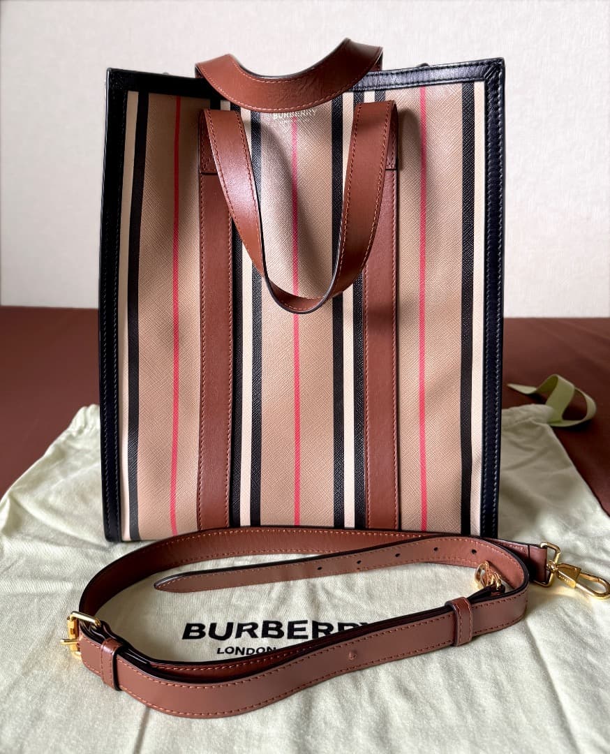BURBERRY ストライプ トートバッグ