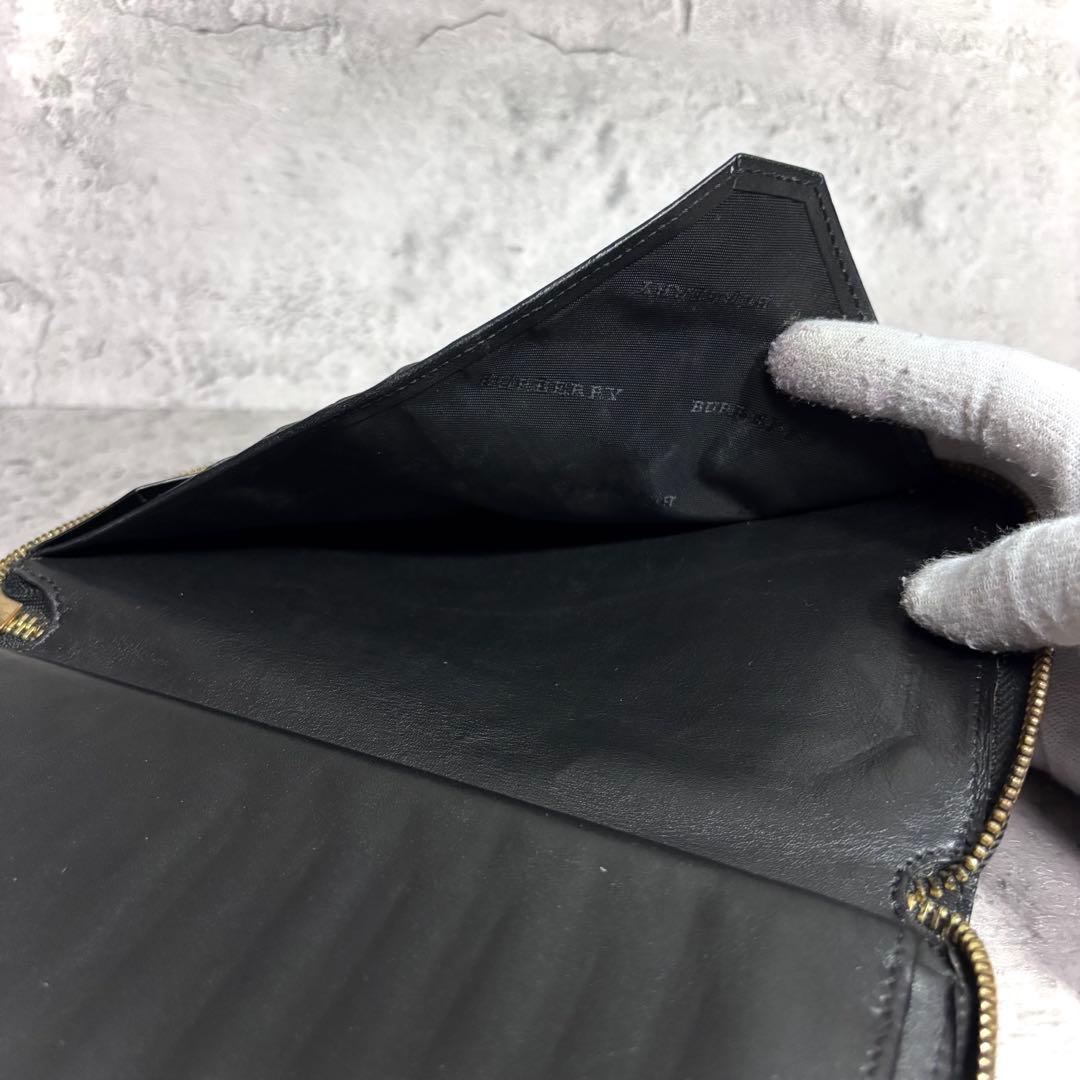 【78.dks！】バーバリー BURBERRY 大容量長財布 レザー 黒