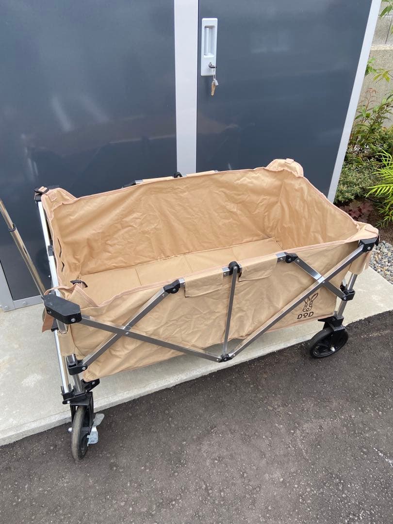 DOD 折りたたみキャリーカート ベージュ　アルミ合金フレーム