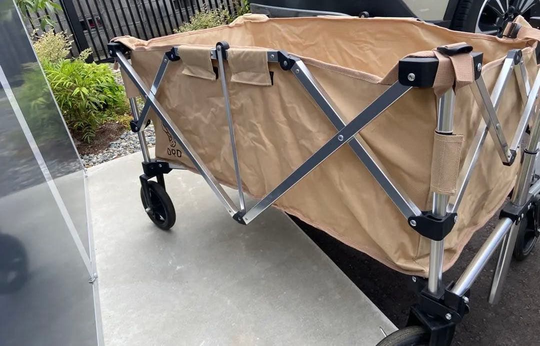 DOD 折りたたみキャリーカート ベージュ　アルミ合金フレーム