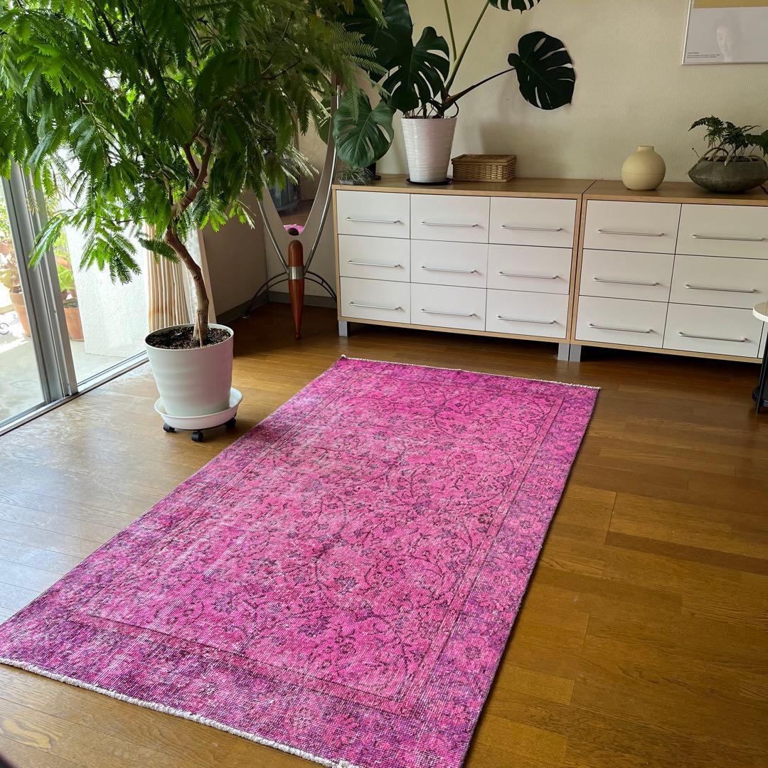 Punch(ᵔᴥᵔ)さん専用 トルコヴィンテージラグNo.94マゼンタピンク