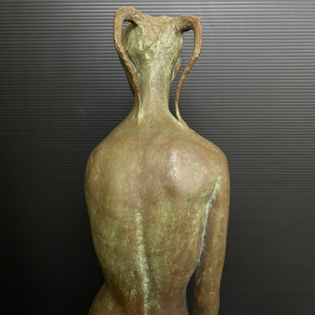 特大 約80cm 彫刻家 恵藤健一 少女立像 ブロンズ 裸婦像 オブジェ 美術品