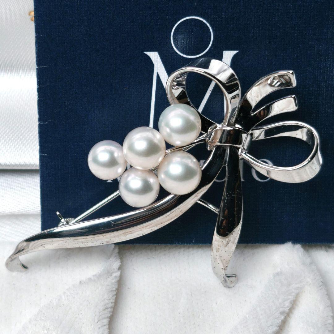 【美品 最高級】ミキモト ブローチ パール リボン 愛子様 ご着用 箱付き