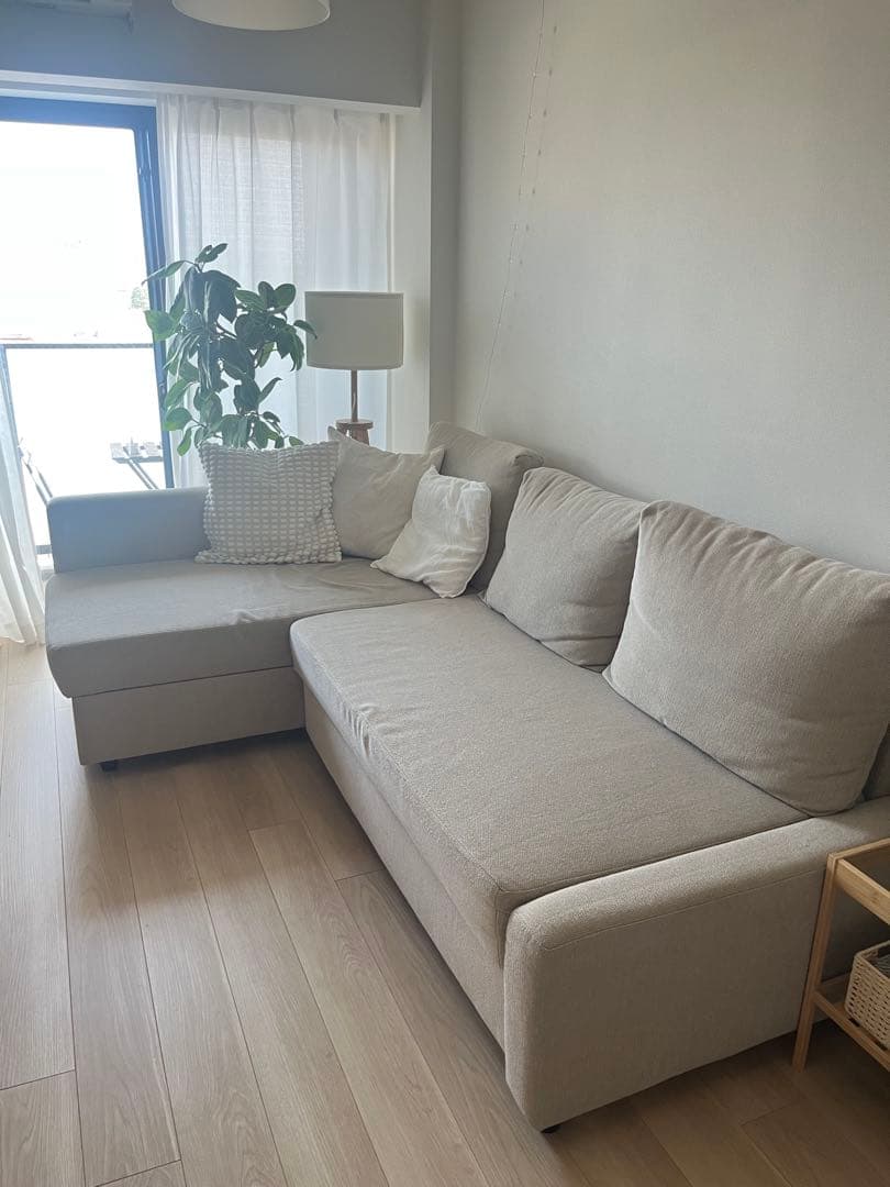 IKEA フリーヘーテン　L字型ファブリックソファ