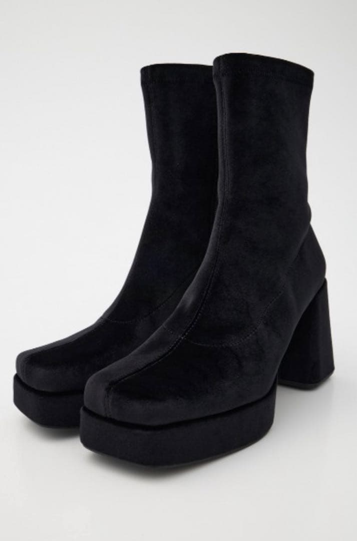 ViVi掲載 STRETCH BLOCK HEEL ブーツ L