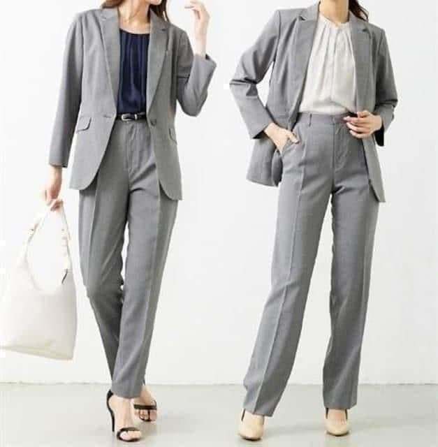 新品☆11号Mグレー系サマースーツ3点ストレート＆テーパード♪お仕事☆r895