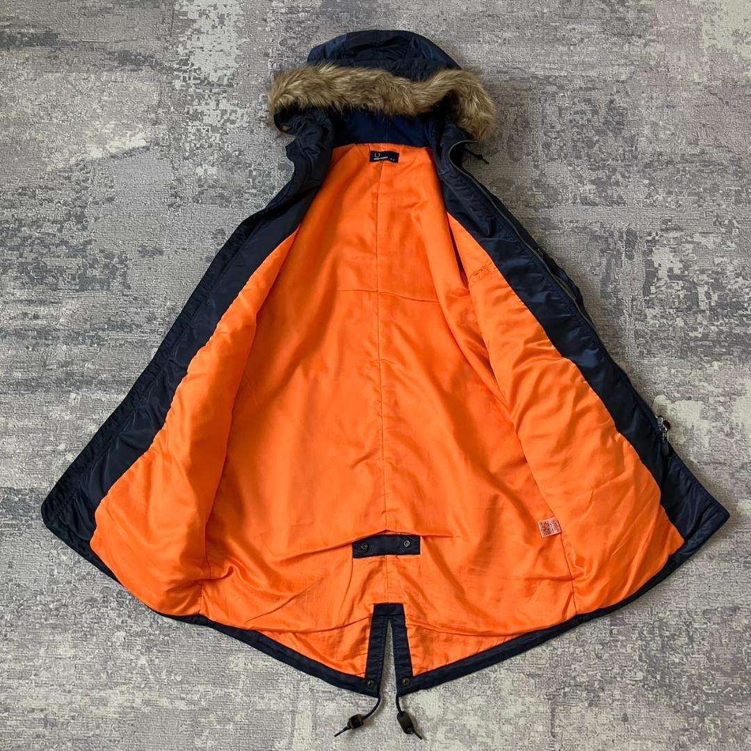 【美品】フレッドペリー モッズコート ファー取り外し可能 2WAY ネイビー M