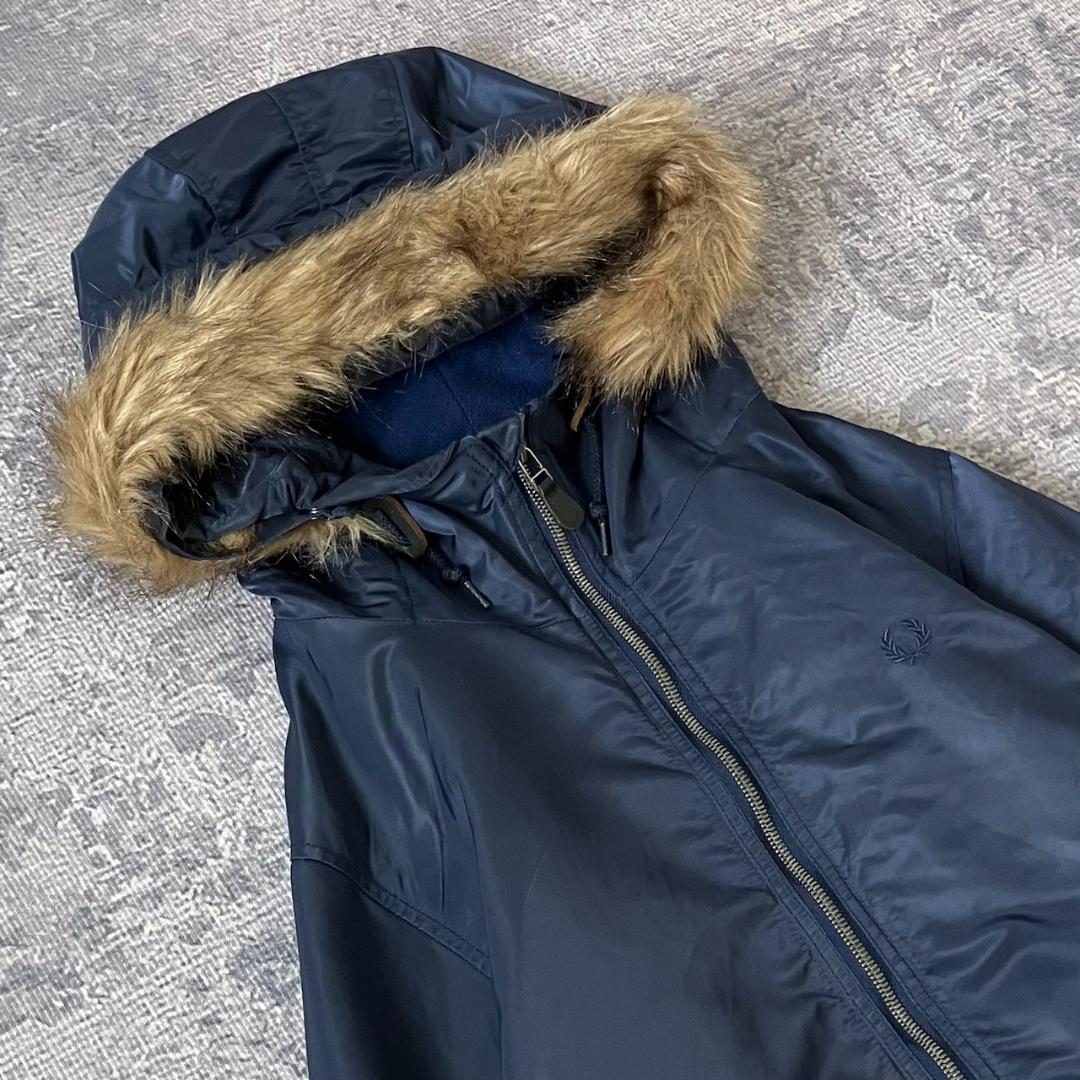 【美品】フレッドペリー モッズコート ファー取り外し可能 2WAY ネイビー M