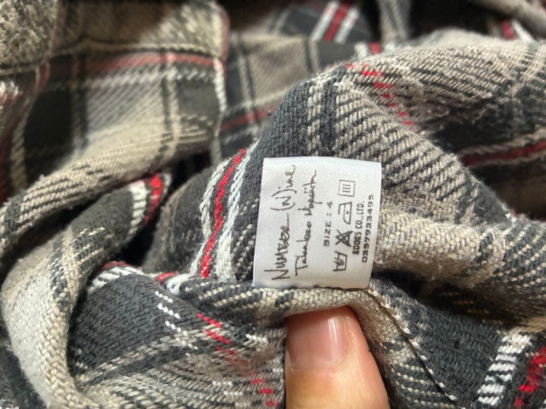 ナンバーナイン宮下貴裕 THS期フード付きネルシャツ　サイズ4