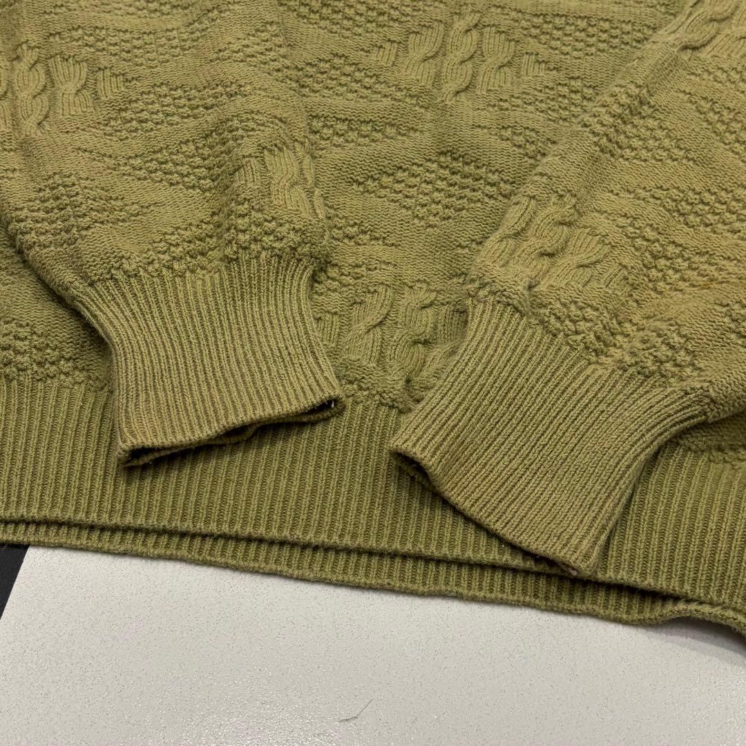 イングランド 製 Burberry's ロゴ ケーブル ニット 40 カーキ