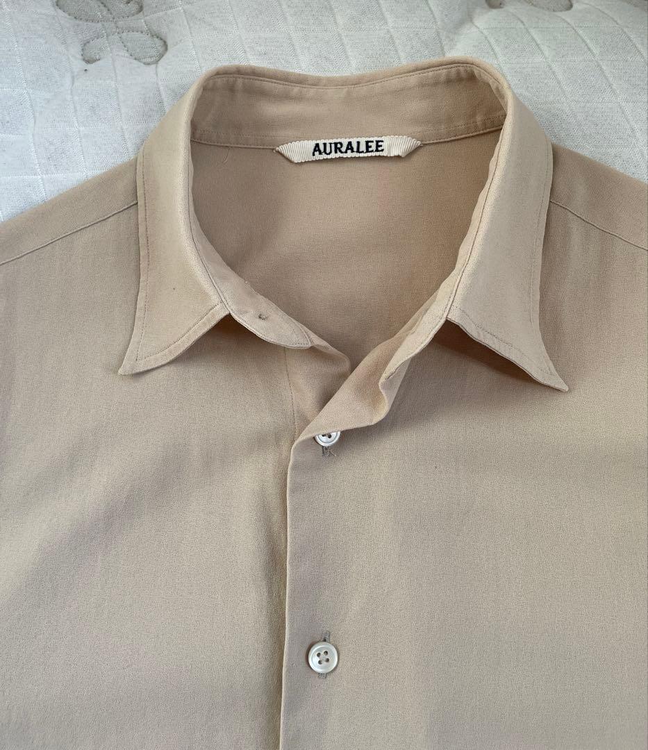 【美品】AURALEEオーラリー ベージュ　長袖シャツ　サイズ3