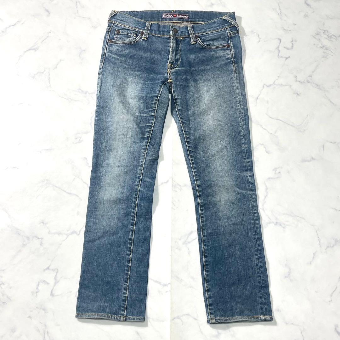 EVISU 刺繍ロゴ カモメ ハート ストレートデニムパンツ 恵比寿 25