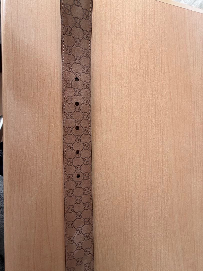 GUCCI 3連バックル レザーベルト 保存袋付き