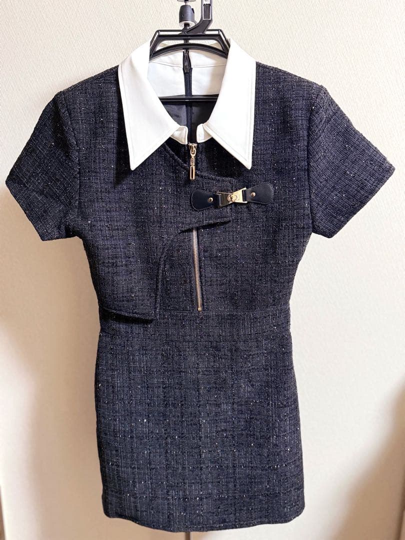 美品 ⟡ Randy アシンメトリーツイードハーフスリーブドレス ⟡