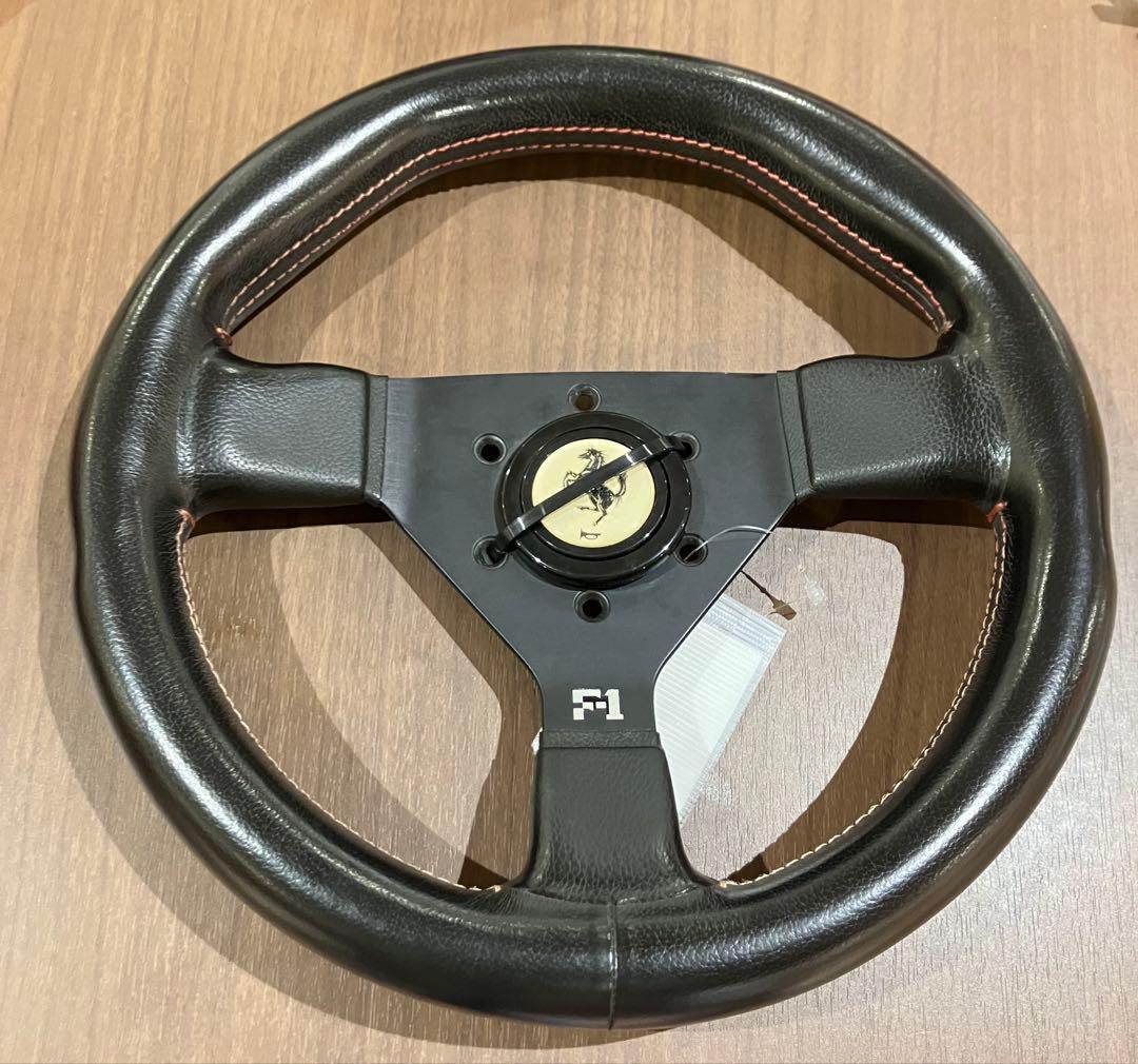 愛知　F1 ステアリング　フェラーリ ブラックレザー 300mm