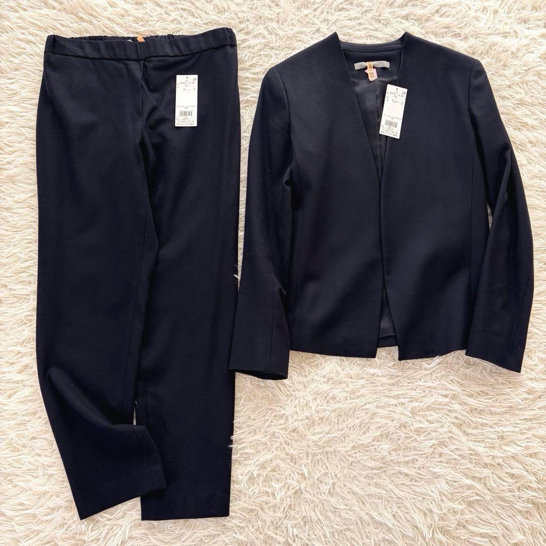 Lサイズ　セオリーリュクス　パンツ　スーツ　セットアップ　ノーカラージャケット