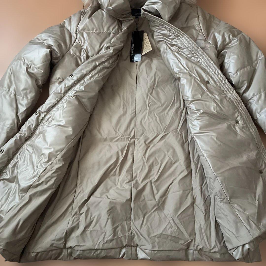 [大きいサイズ46] 東京スタイル　22オクトーブル　ファー付きダウンコート