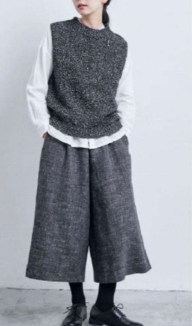 中川政七商店　ウール麻ツイード　ロングキュロット
