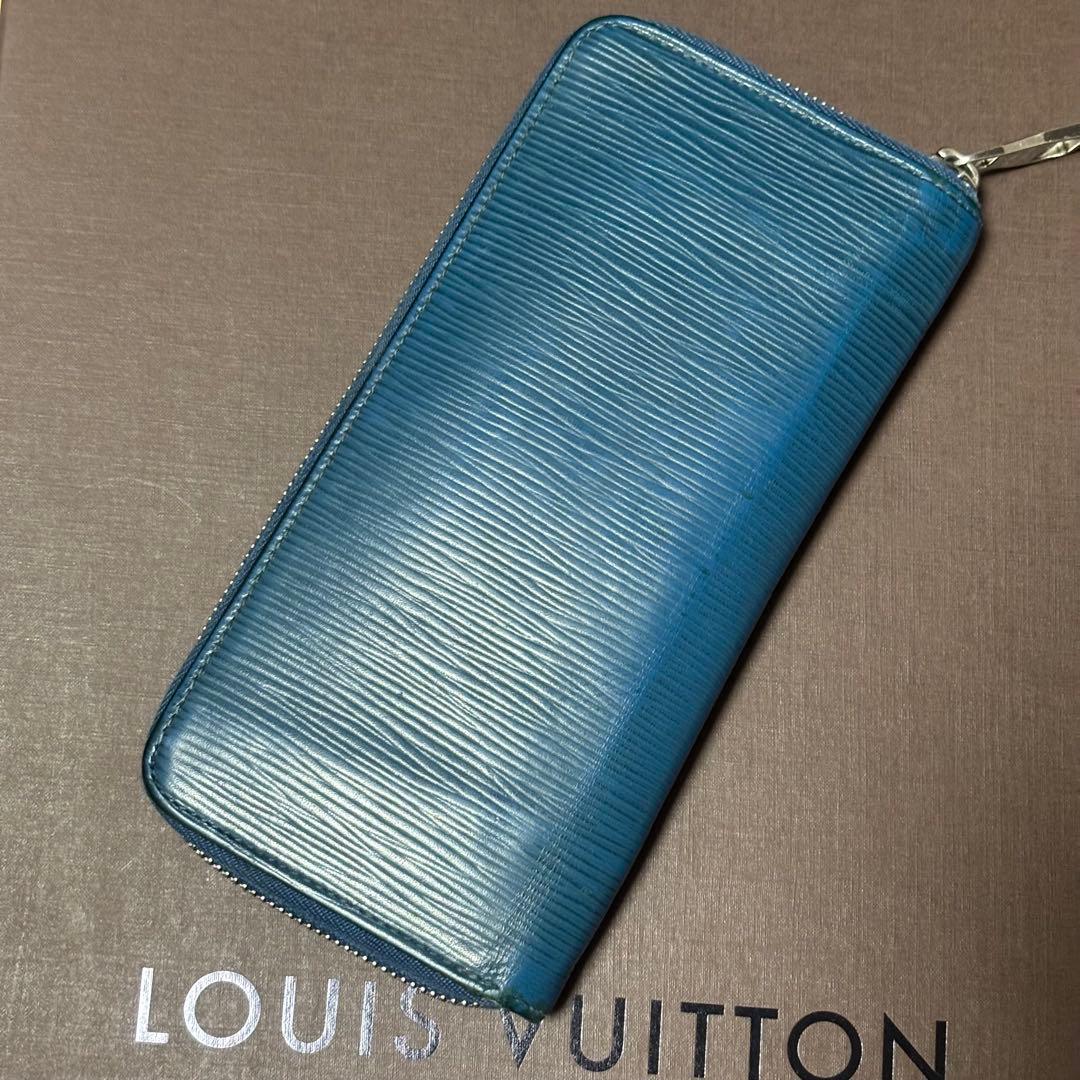 ルイヴィトン エピ ヴェルティカル 長財布 ブルー ファスナー