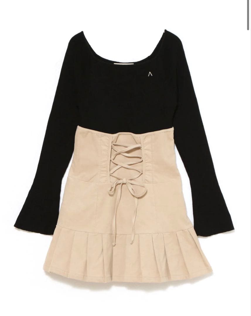 ワンピース andmary High waist velour mini dress