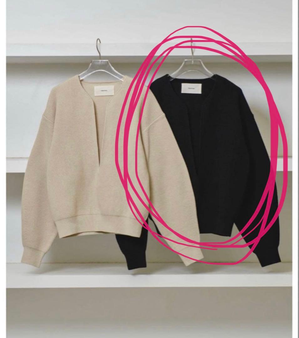 todayful Slit Neck Knit 【BLACK】