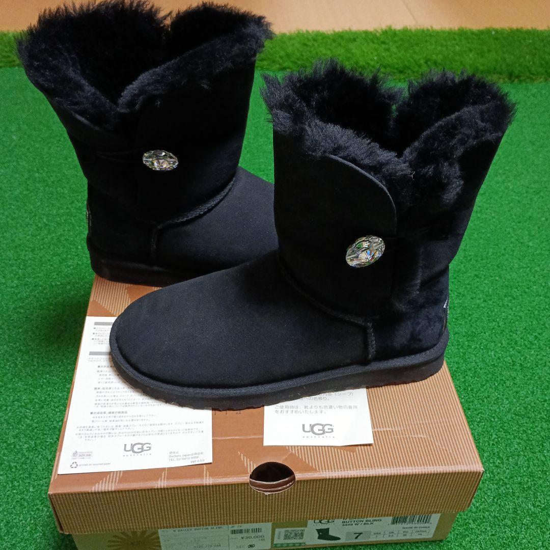 UGG ブラック ムートンブーツ サイズ24
